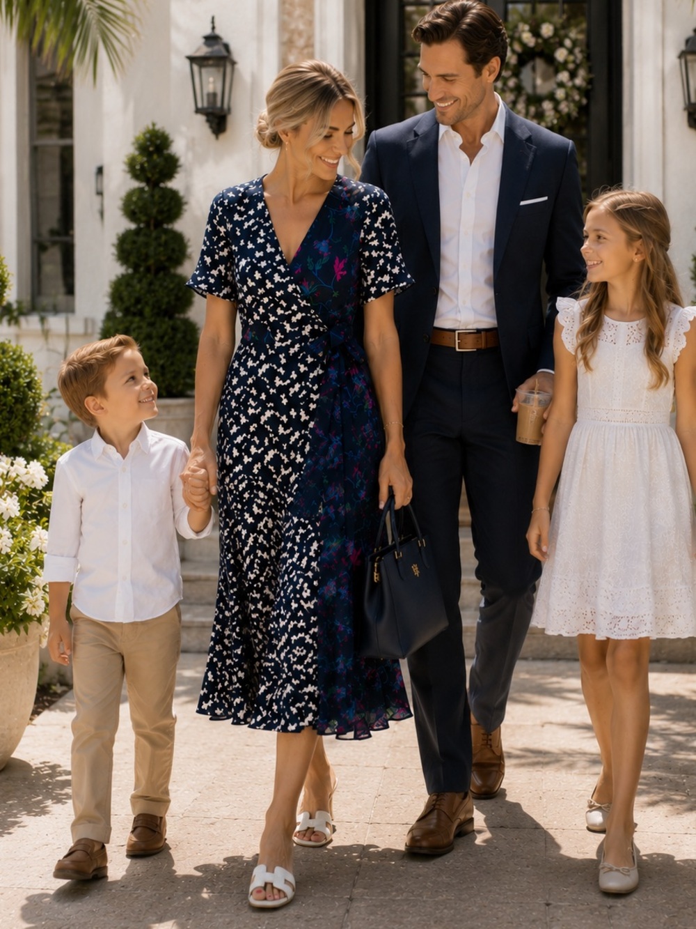 Tanya Taylor “Luisa” Navy Floral Wrap Midi Dress - Sz 12 - Picture 5 of 11
